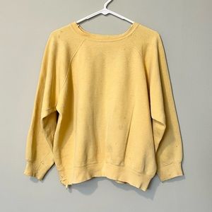 Vintage 70s Pale Yellow Raglan Sweatshirt